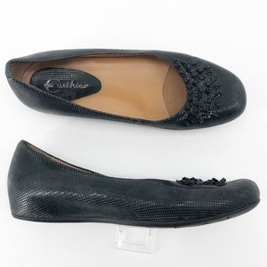 Earthies Valla Style Flats Black Comfort Leather 9